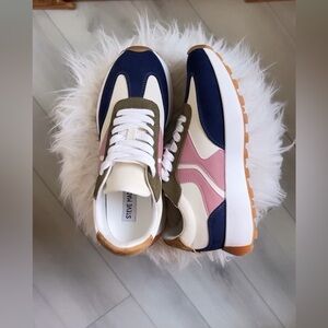 Steve Madden Navy, Pink, and Cream Sneakers
